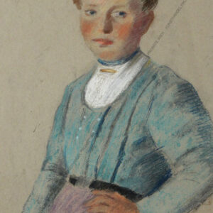 Tschuppik, Klothilde (1865-1926 ) Junge Bäuerin in Tracht ~1890 Pastell/Pap.