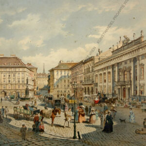 Alt, Franz  (1821-1914) Wien Freyung Palais Harrach Lithographie um 1880