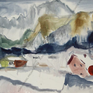 Rudolf Ullik (1900-1996) - Alpine Landschaft/Tirol- Aqua/Pap. monogr.um 1980