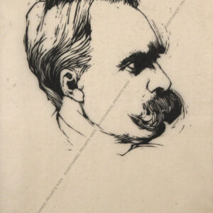 Becker, August (1878-1942) Bildnis Friedrich Nietzsche Holzschnitt/Japan 1915