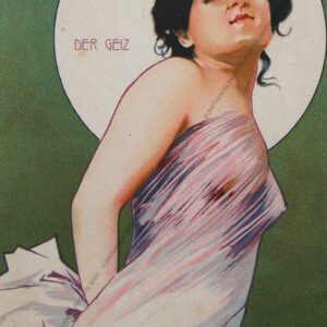Art Nouveau- Symbolische Darstellung - Der Geiz- Postkarte um 1900