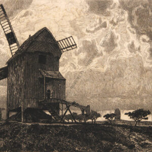 Oenike, Karl (1862-1924) Windmühle Radierung um 1900