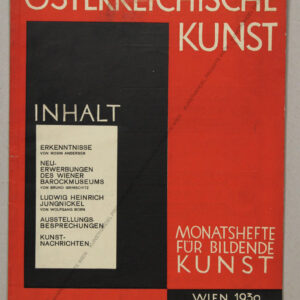 Österreichische Kunst. Monatsheft für bildende Kunst. Heft 10 August 1930