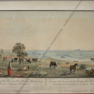 Barthe, Gérard de la ( XVIII-XIX)  Weitläufige Landschaft mit Pferden Radierung 1798