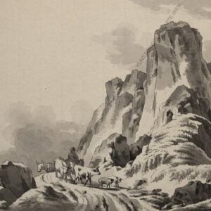 Italienische Landschaft. Romantiker. sign.dat.1836 Sepiaaquarell