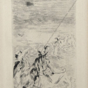 Renoir, Pierre Auguste (1841-1919) Sur la plage à Berneval Orig.Rad 1892