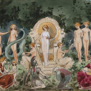 Eduard Veith (1856-1925) Symbolistische Darstellung-Aquarell um 1890