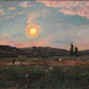Assenbaum, Fanny (1848-1901) Schäfer mit Schafherde auf einer Heide Öl/Leinwand