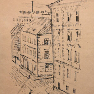 Zimpel, Julius (1896-1925) Häuserschlucht Wien Tusche/Pap. sign.dat. 1917