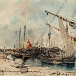 Ehrmanns, Theodor von (1846-1923) Boote vor Venedig  Aqua/Pap. sign.dat.1891