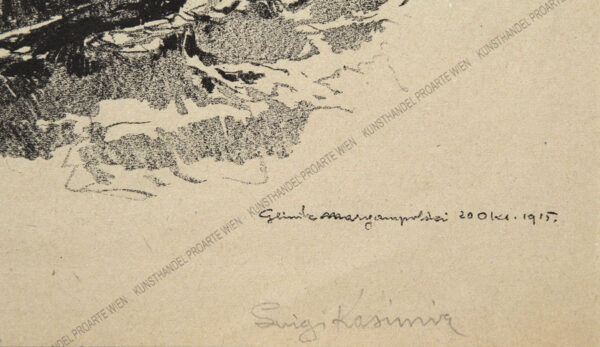 Luigi Kasimir - Eine Lithographie aus "Galizien 1915 - Ein Künstlertagebuch" - Petroleumraffinerie in Glinik Mariampolski