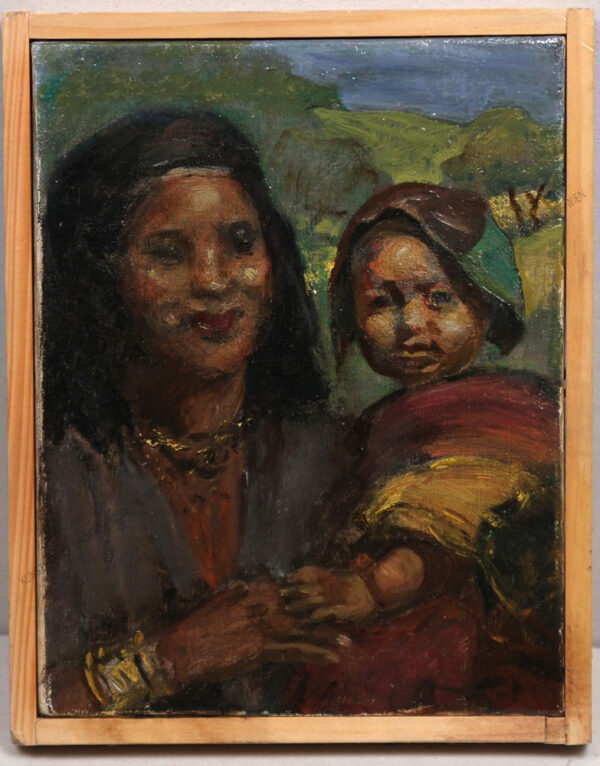 Victor Krämer - Motiv aus dem Orient - Mutter mit Kind, vermutlich in Jericho