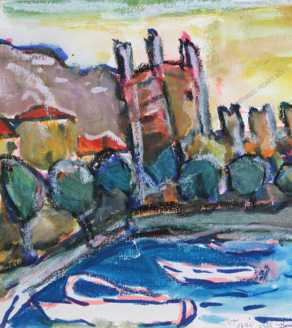 Rudolf Ullik - Blick auf Torri del Benaco am Gardasee