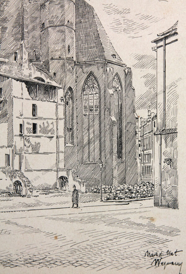 Wegmann - Blick auf die Minoritenkirche in Wien