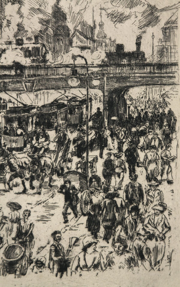 Wilhelm Giese - Der Alexanderplatz in Berlin mit Hochbahn
